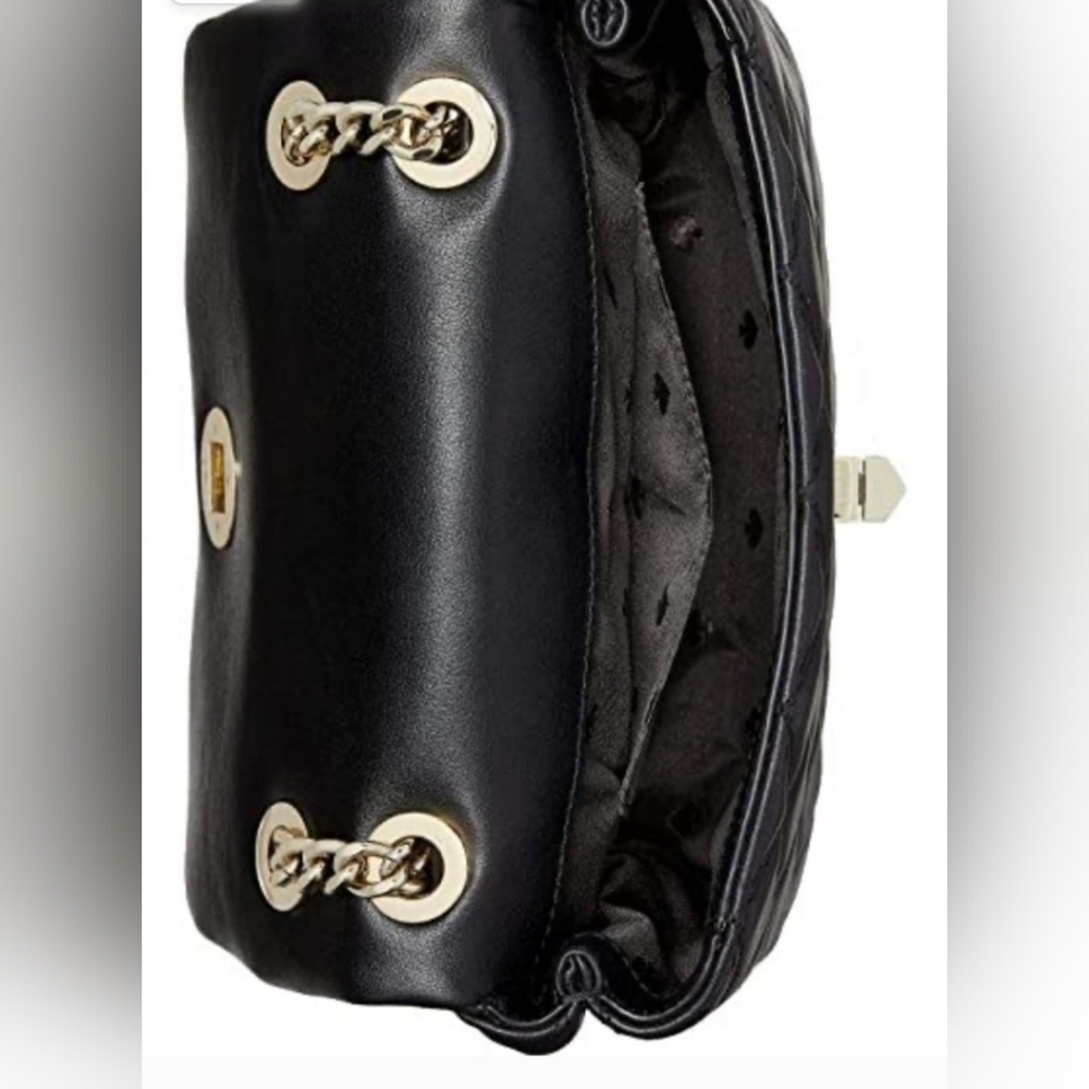 KATE SPADE NATALIA SMALL FLAP CROSSBODY BAG BLACK - Picture 3 of 12